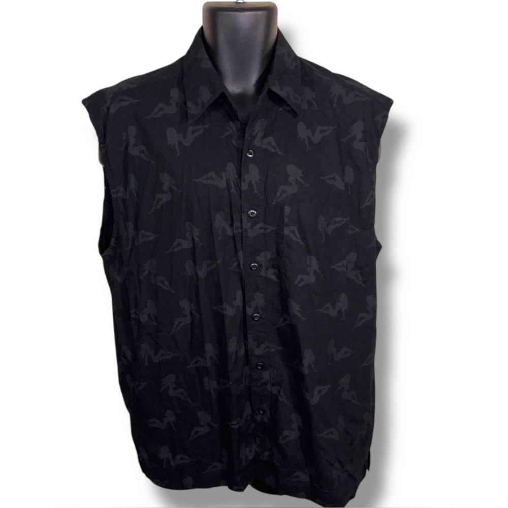 Medium Y2K No Fear Black Sleeveless Mud Flap Girls Rockabilly Punk Cutoff Sleeve